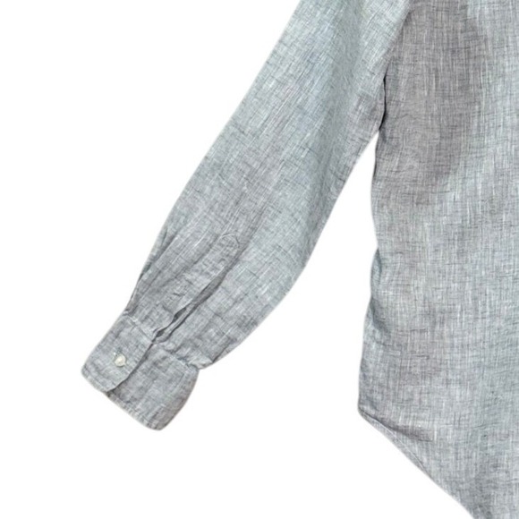 Frank & Eileen Womens Eileen Button Up Linen Shirt XS Gray Lightweight Coastal - Picture 6 of 9